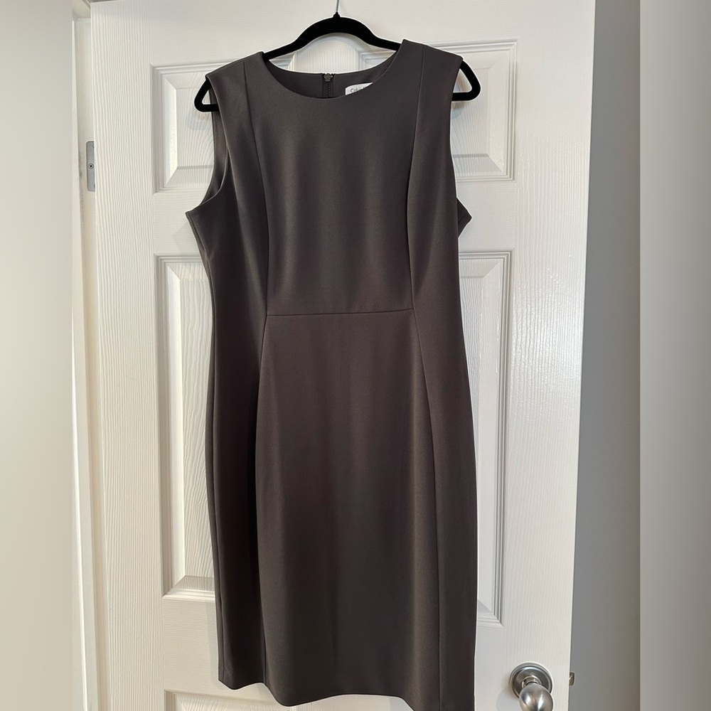 Calvin Klein Charcoal Sleeveless Midi Dress